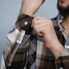 White & Brown Casual Check Button Down Shirt - Image 2