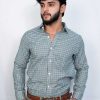 Green & White Premium Micro Check Formal Shirts - Image 2