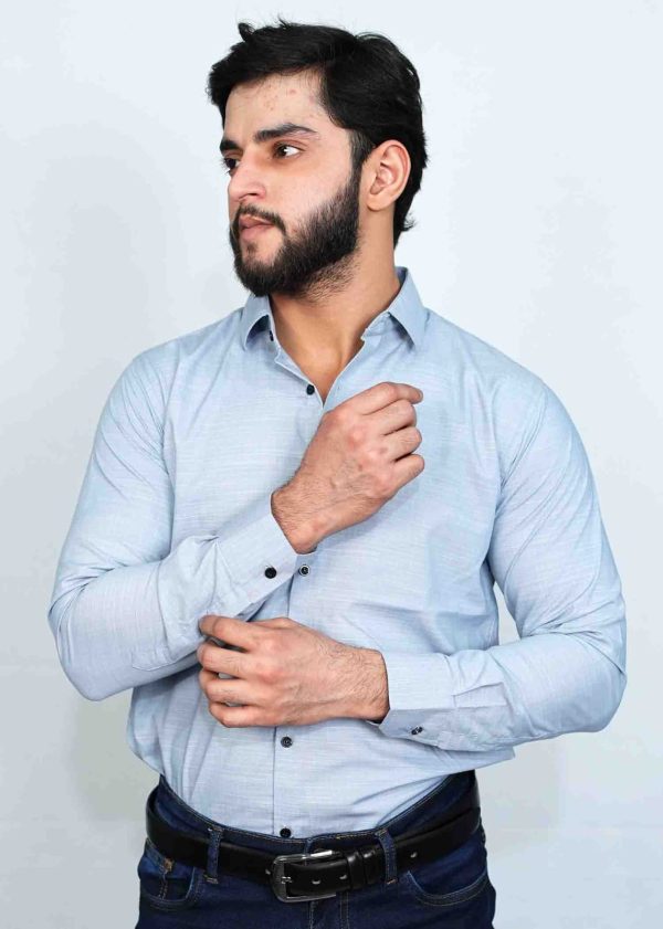 Trendy Sky Blue Casual Shirts